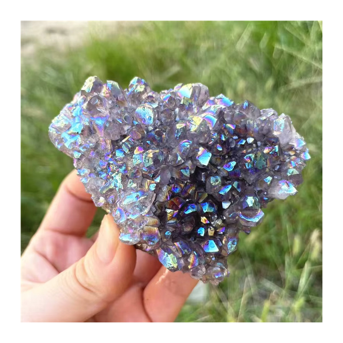 Sisterstone Amethyst Cluster Engel Aura Quarz Kristall Stein in Lila - Bild 6
