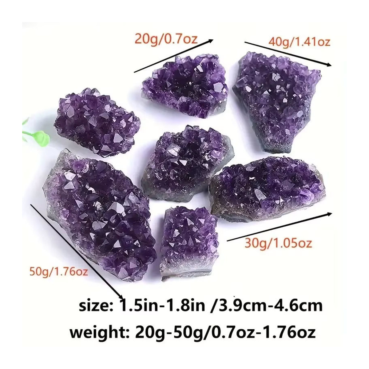 Sisterstone Amethyst Erz Stein in Lila, unregelmäßig geformter Edelstein als Dekoration - Bild 2