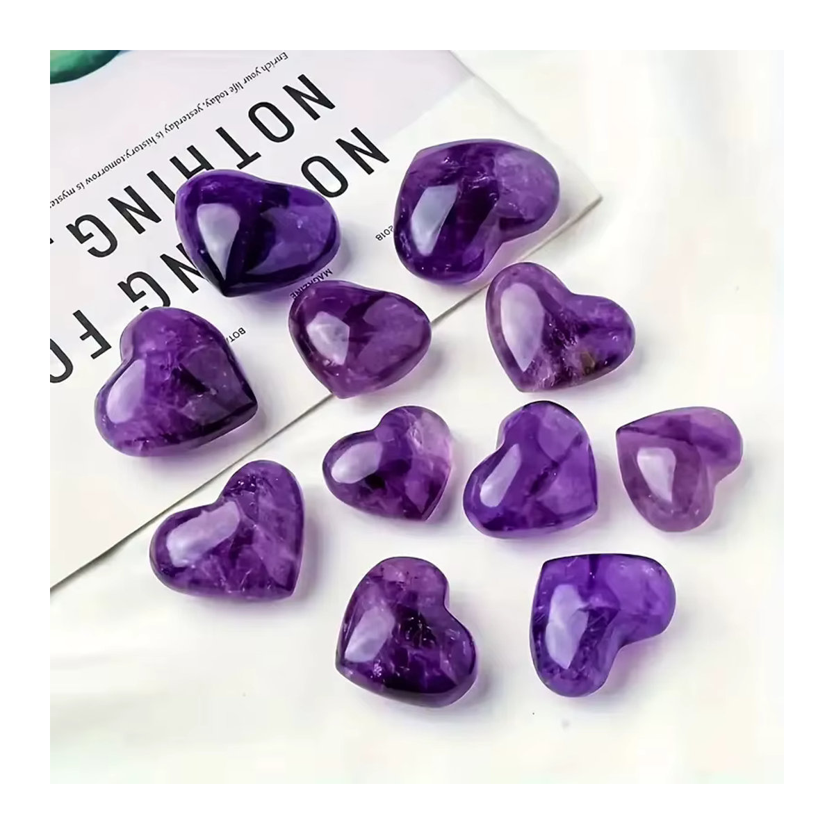 Sisterstone Amethyst Herz Kristallschnitzerei in Lila als dekorative Heimdekoration - Bild 2