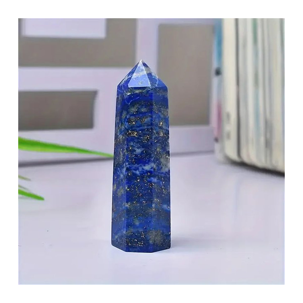 Sisterstone Lapislazuli Kristallstein als sechseckige Säule in Blau zur Dekoration von Heim und Büro - Bild 1