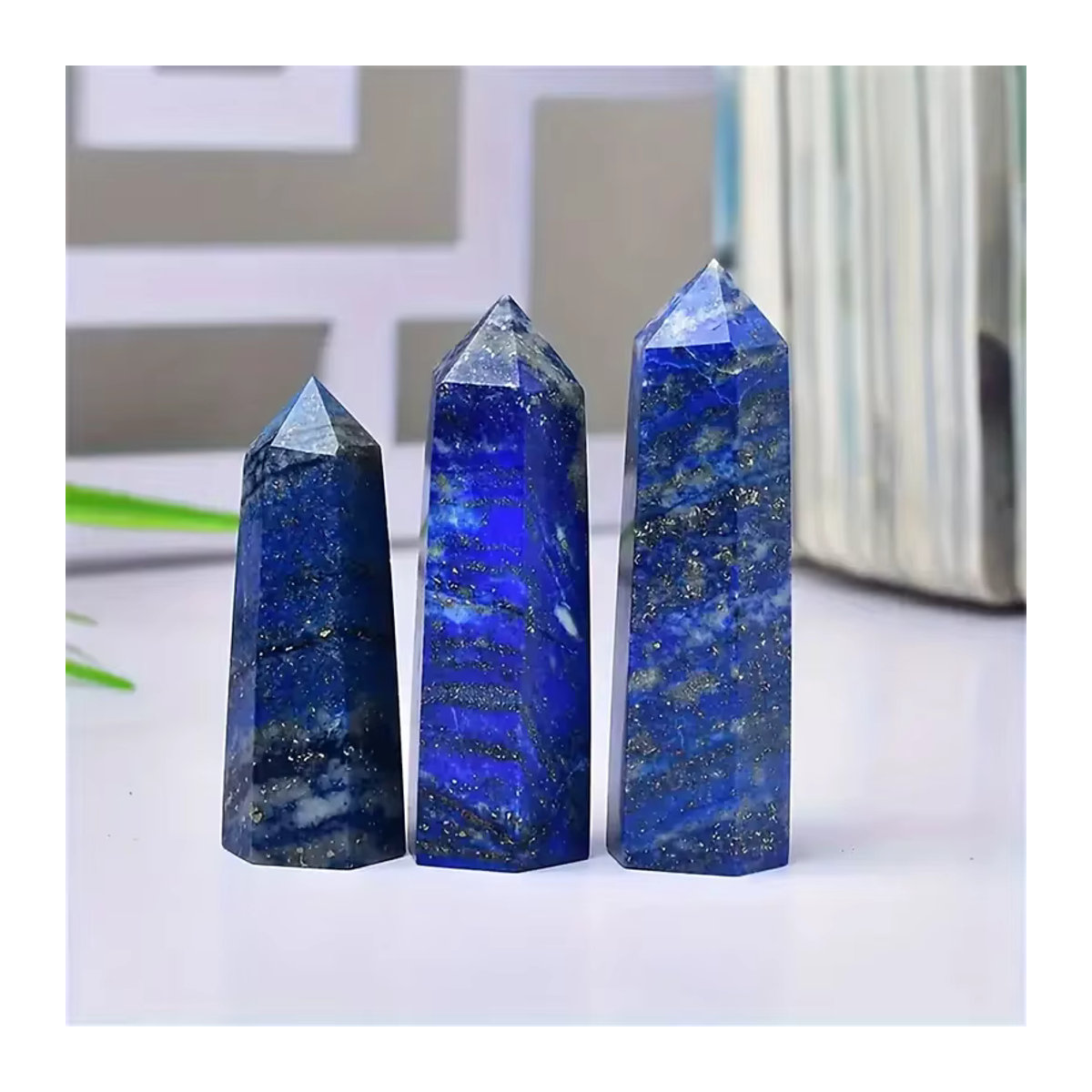 Sisterstone Lapislazuli Kristallstein als sechseckige Säule in Blau zur Dekoration von Heim und Büro - Bild 2