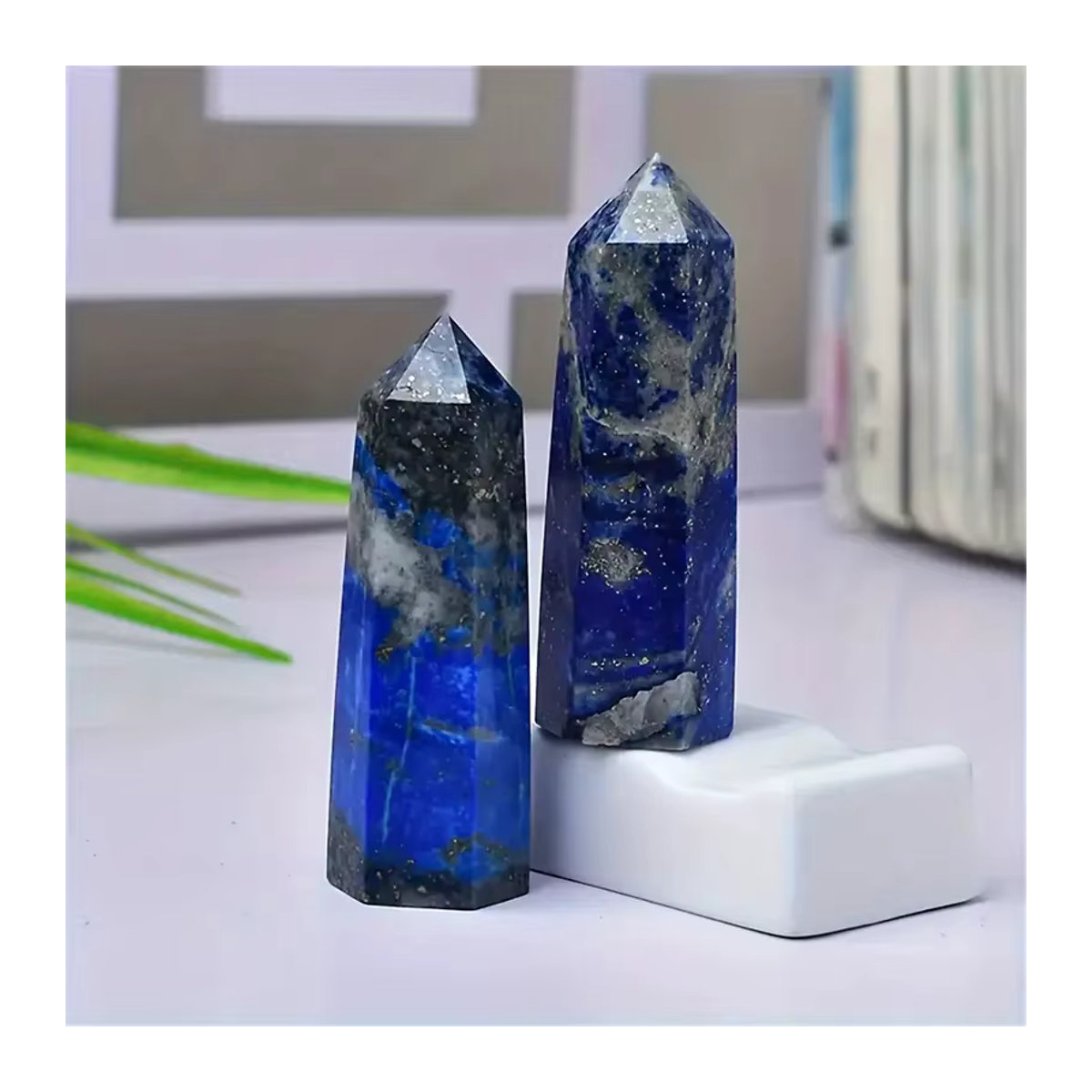Sisterstone Lapislazuli Kristallstein als sechseckige Säule in Blau zur Dekoration von Heim und Büro - Bild 3