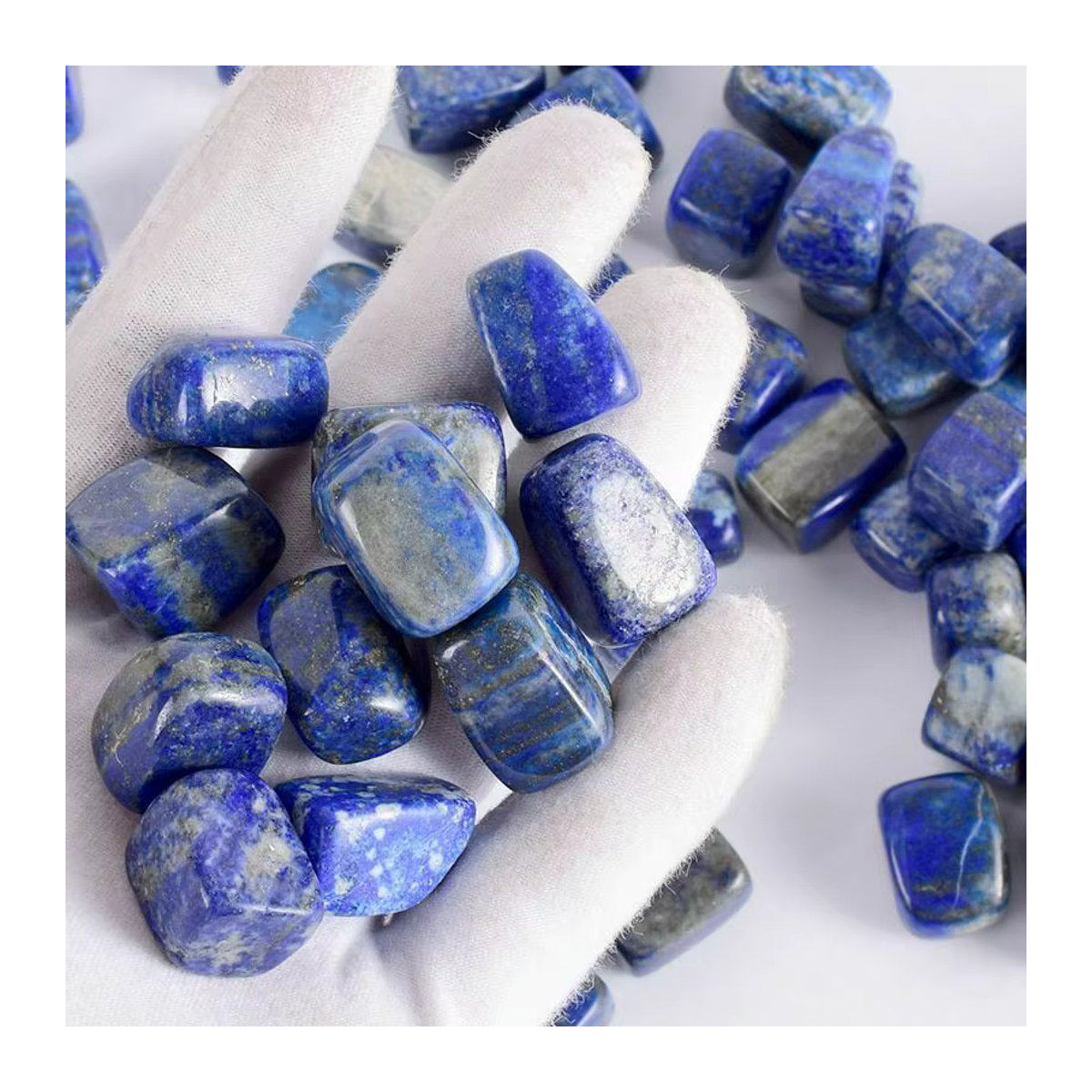 Sisterstone Natürliche Lapislazuli Trommelsteine in Blau und Grau als rohe Mineralproben für Heimdekoration und DIY-Schmuck - Bild 3