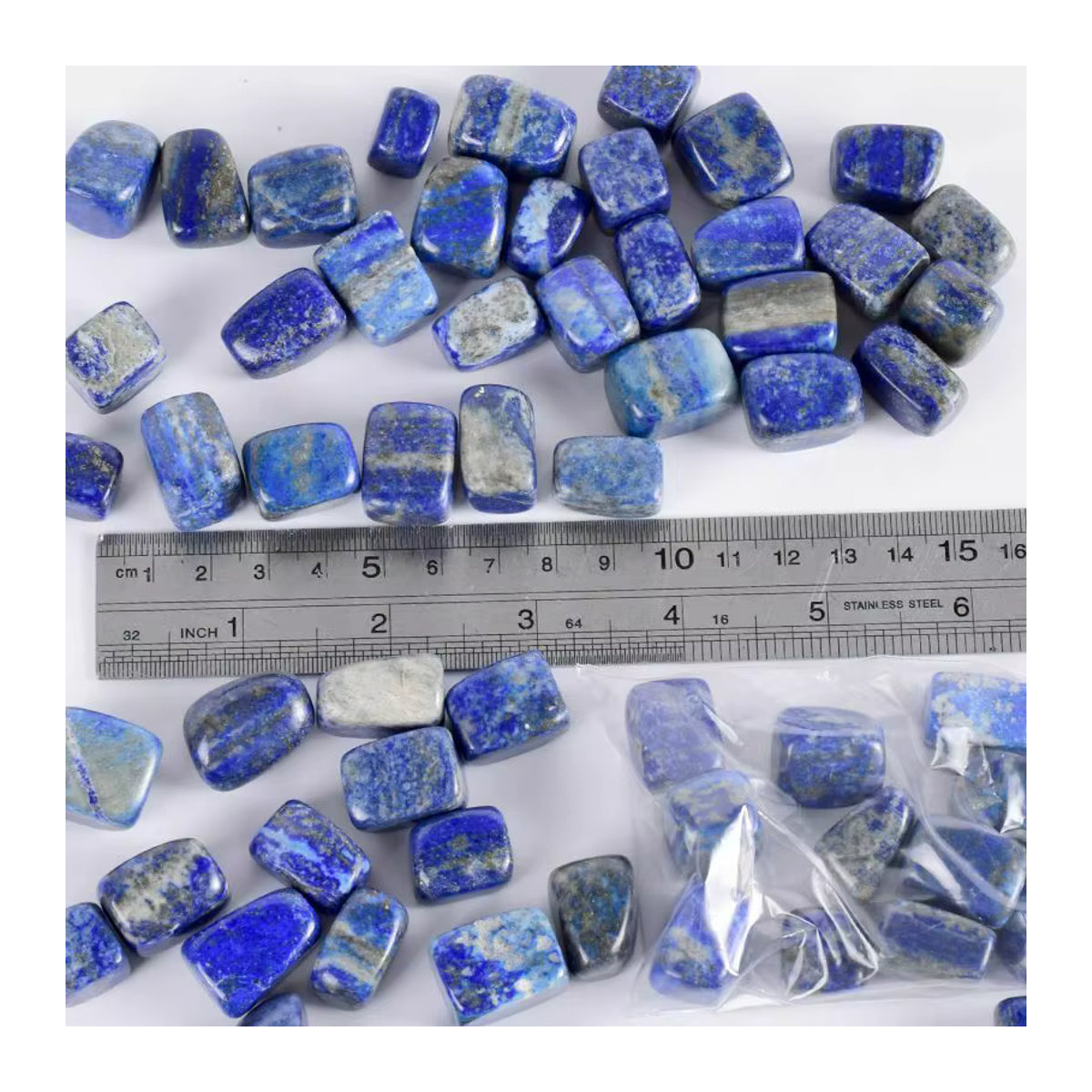 Sisterstone Natürliche Lapislazuli Trommelsteine in Blau und Grau als rohe Mineralproben für Heimdekoration und DIY-Schmuck - Bild 4