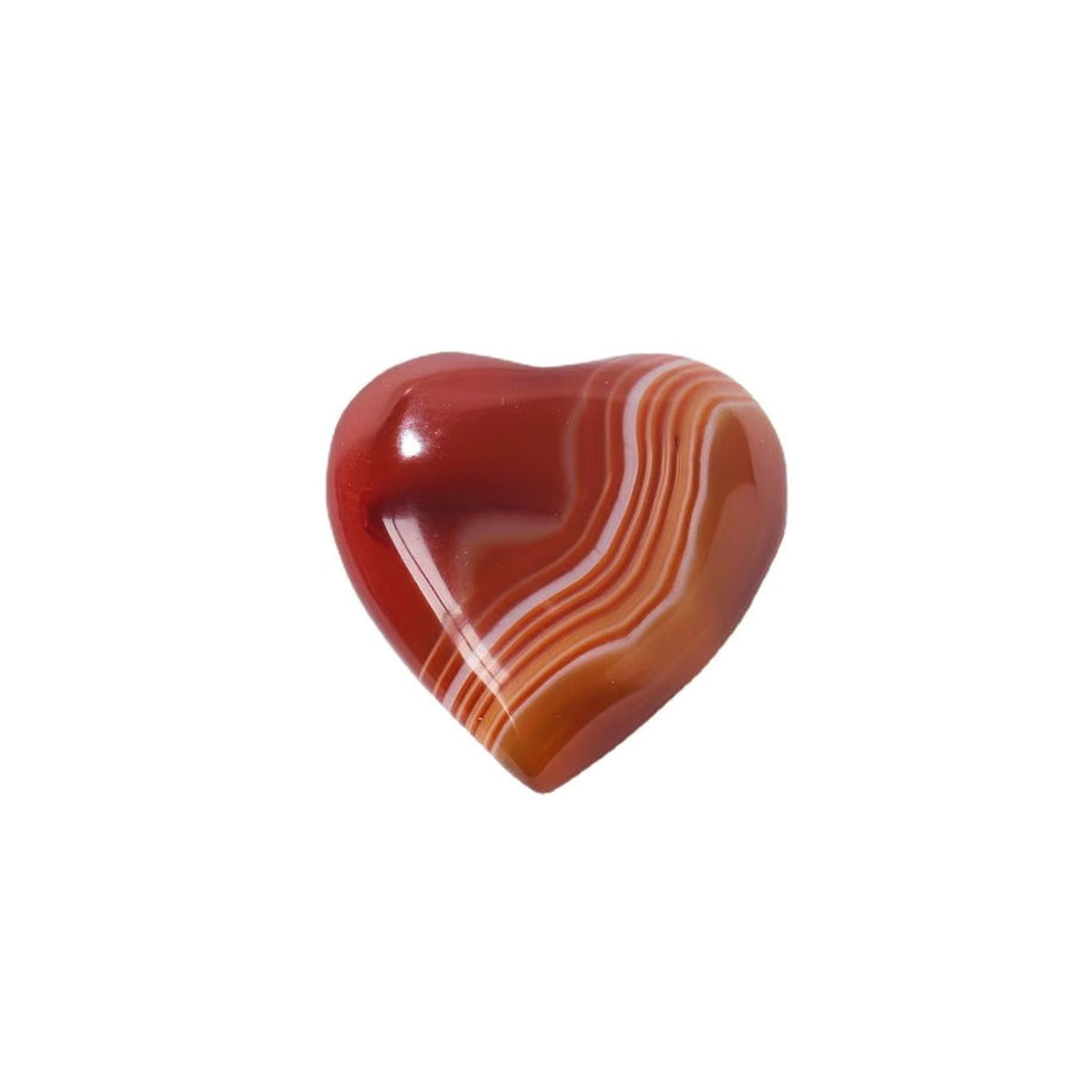 Sisterstone Roter Karneol Achat Herz-Edelstein Polierter Naturstein zur Dekoration - Bild 6