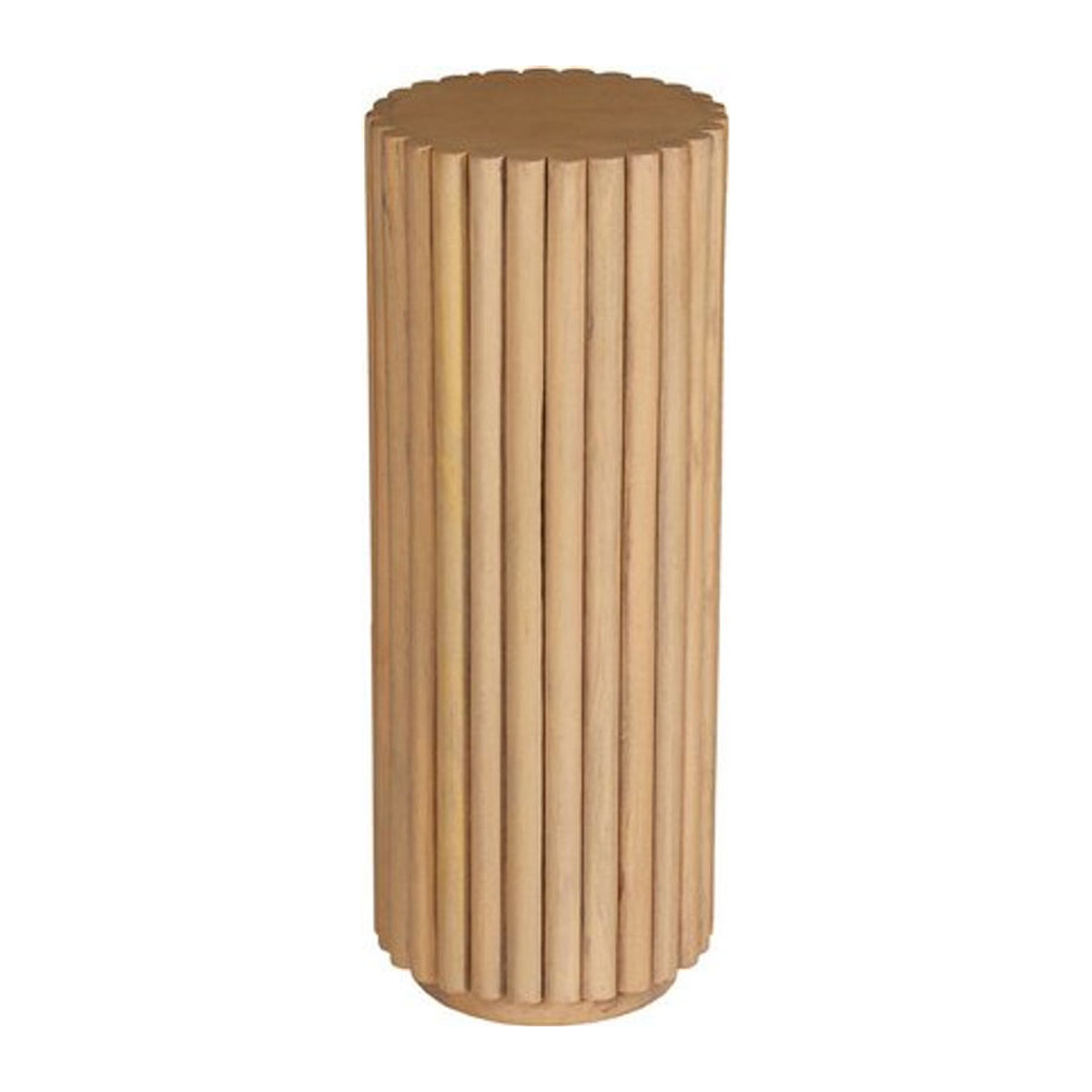 SIT Blumensäule aus Mangoholz in Beige, freistehend und rund - Bild 1