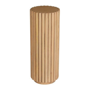 SIT Blumensäule aus Mangoholz in Beige, freistehend und rund