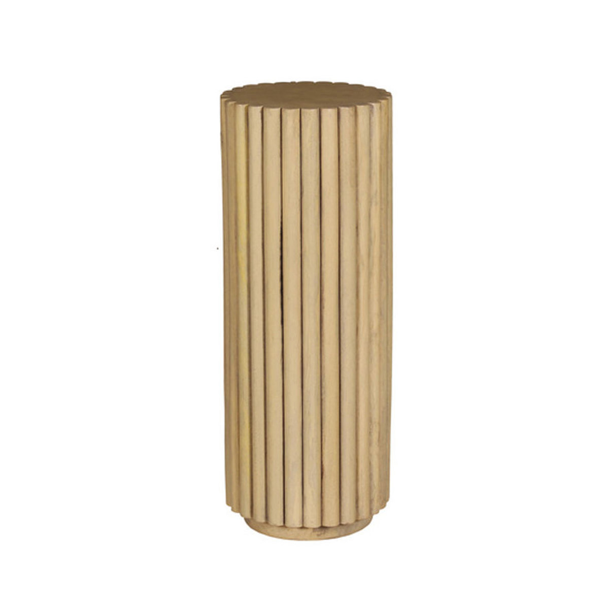SIT Blumensäule aus Mangoholz in Beige, freistehend und rund - Bild 2