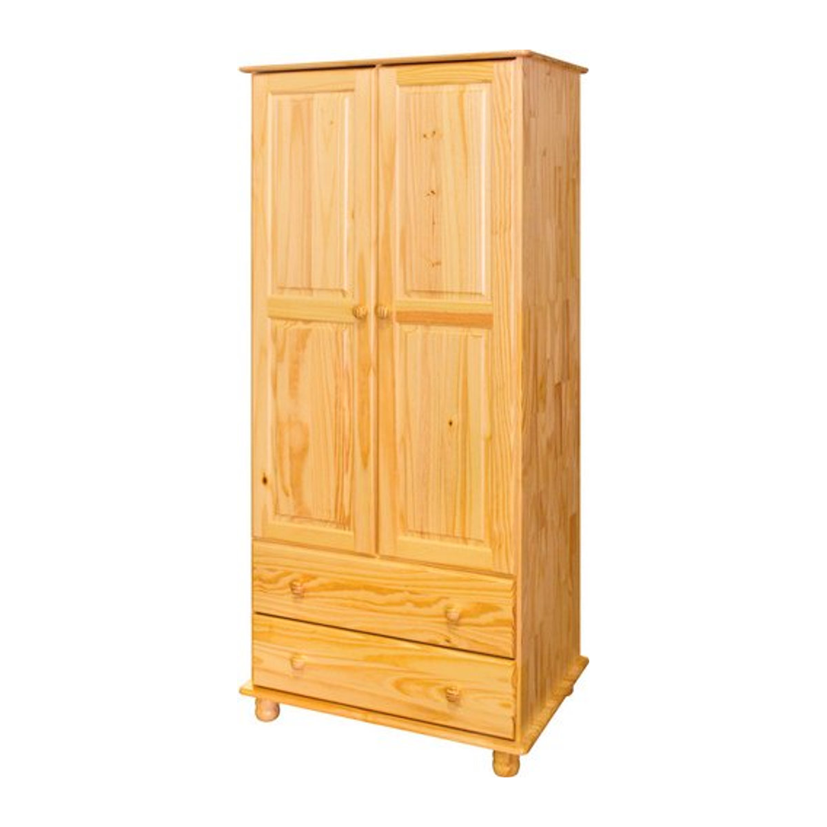 SIT Kleiderschrank aus Kiefernholz in Braun im Landhausstil mit Drehtüren, B/H/T: 82 x 177 x 52 cm - Bild 1