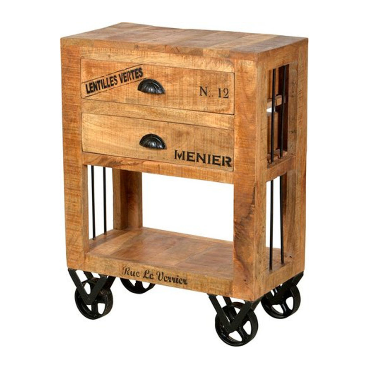 SIT Kommode RUSTIC aus Mangoholz und Metall im Industrial Design, Braun/Schwarz/Natur, B/T/H: 80 x 30 x 60 cm - Bild 1