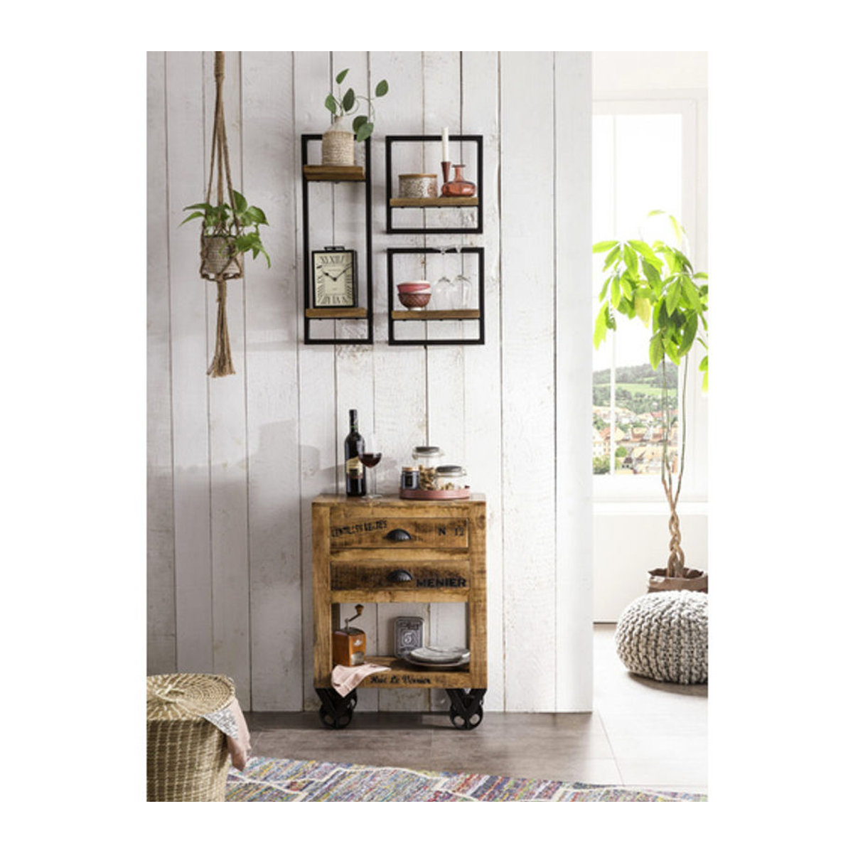 SIT Kommode RUSTIC aus Mangoholz und Metall im Industrial Design, Braun/Schwarz/Natur, B/T/H: 80 x 30 x 60 cm - Bild 2