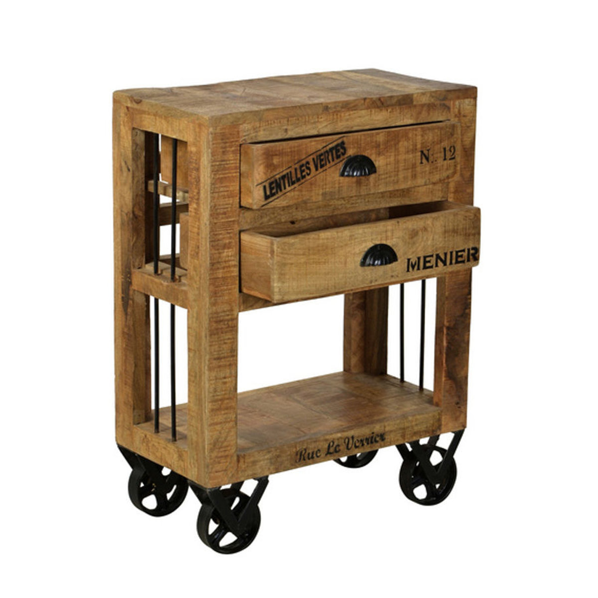 SIT Kommode RUSTIC aus Mangoholz und Metall im Industrial Design, Braun/Schwarz/Natur, B/T/H: 80 x 30 x 60 cm - Bild 4