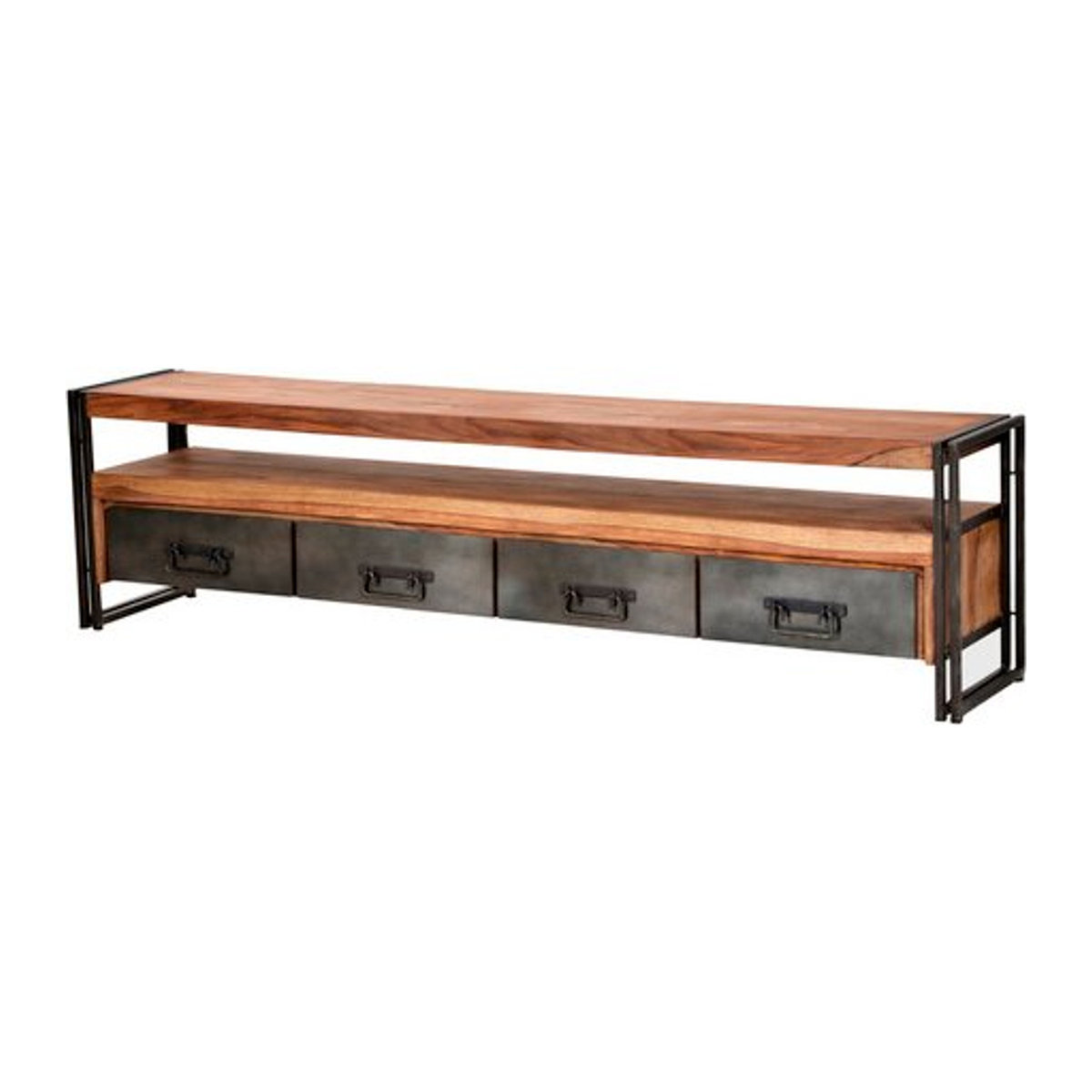 SIT Lowboard PANAMA im Industrial Design aus Akazienholz und Metall, Braun, B/T/H: 200 x 40 x 55 cm - Bild 1
