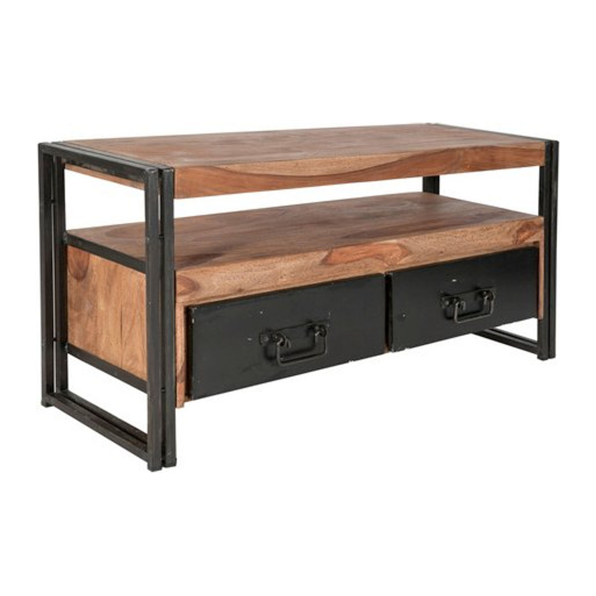 SIT Lowboard PANAMA im Industrial Design aus Akazienholz und Metall, Farbe: Braun/Schwarz/Natur, B/T/H: 112 x 40 x 55 cm - Bild 1