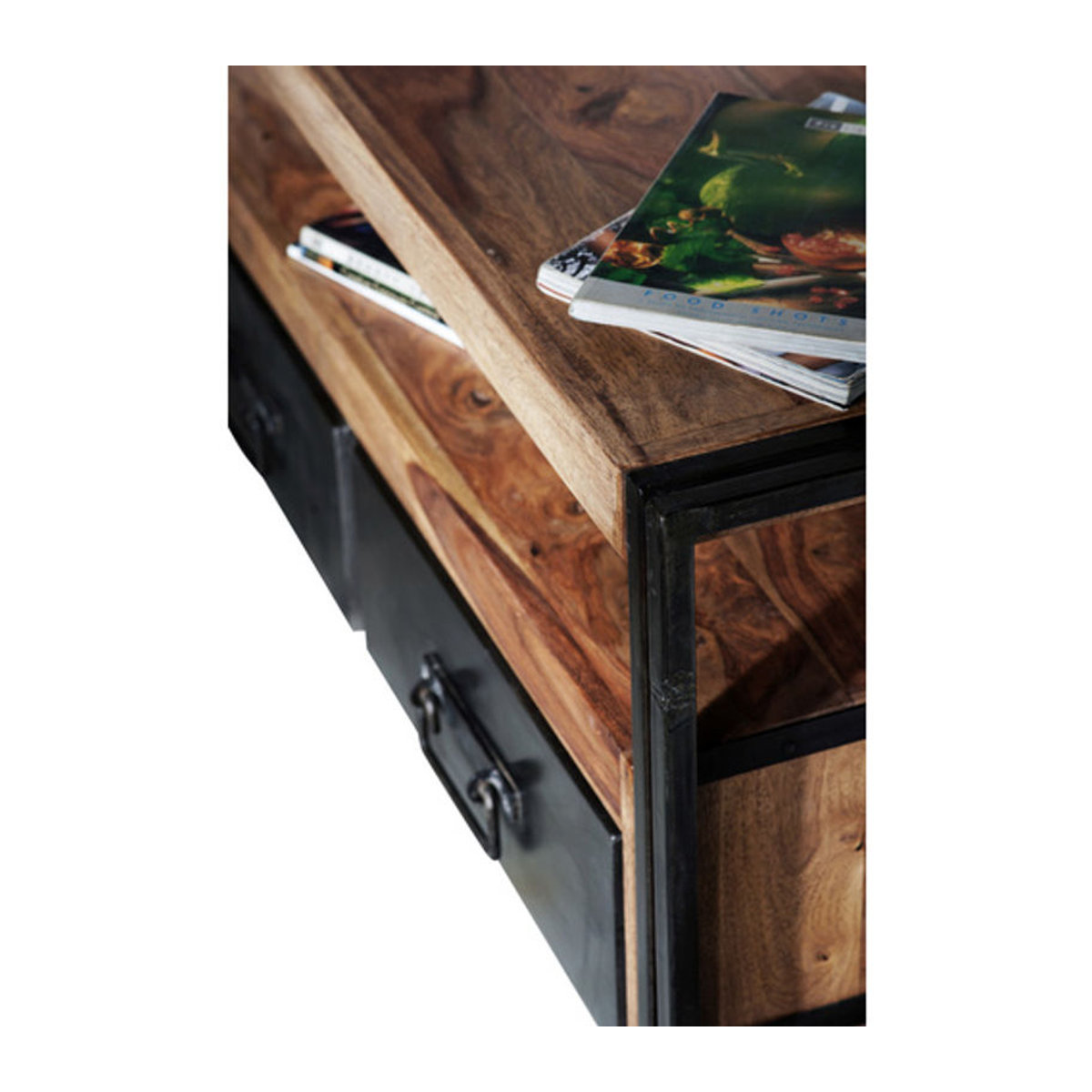 SIT Lowboard PANAMA im Industrial Design aus Akazienholz und Metall, Farbe: Braun/Schwarz/Natur, B/T/H: 112 x 40 x 55 cm - Bild 3