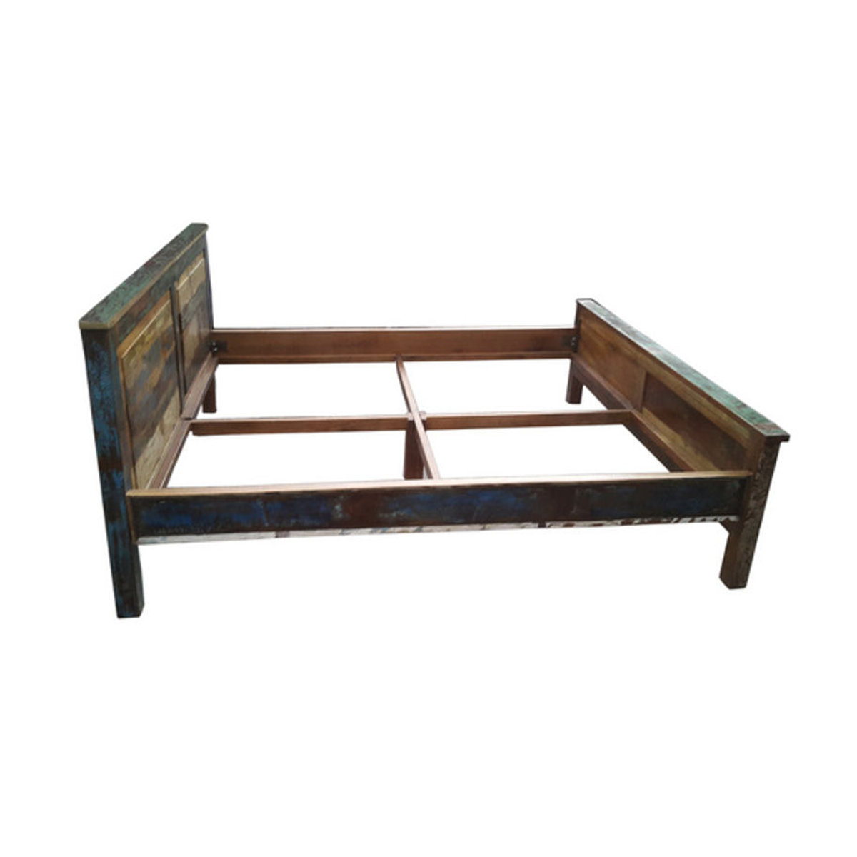 SIT Massivholzbett Riverboat aus Altholz in Bunt, B/L: 190 x 220 cm - Bild 2