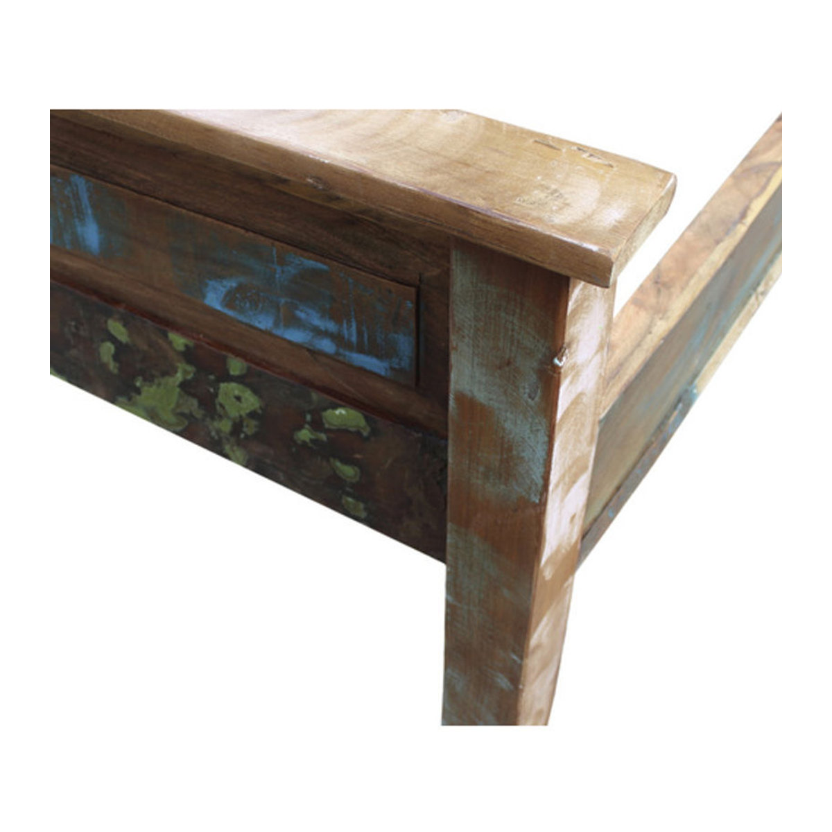 SIT Massivholzbett Riverboat aus Altholz in Bunt, B/L: 190 x 220 cm - Bild 3
