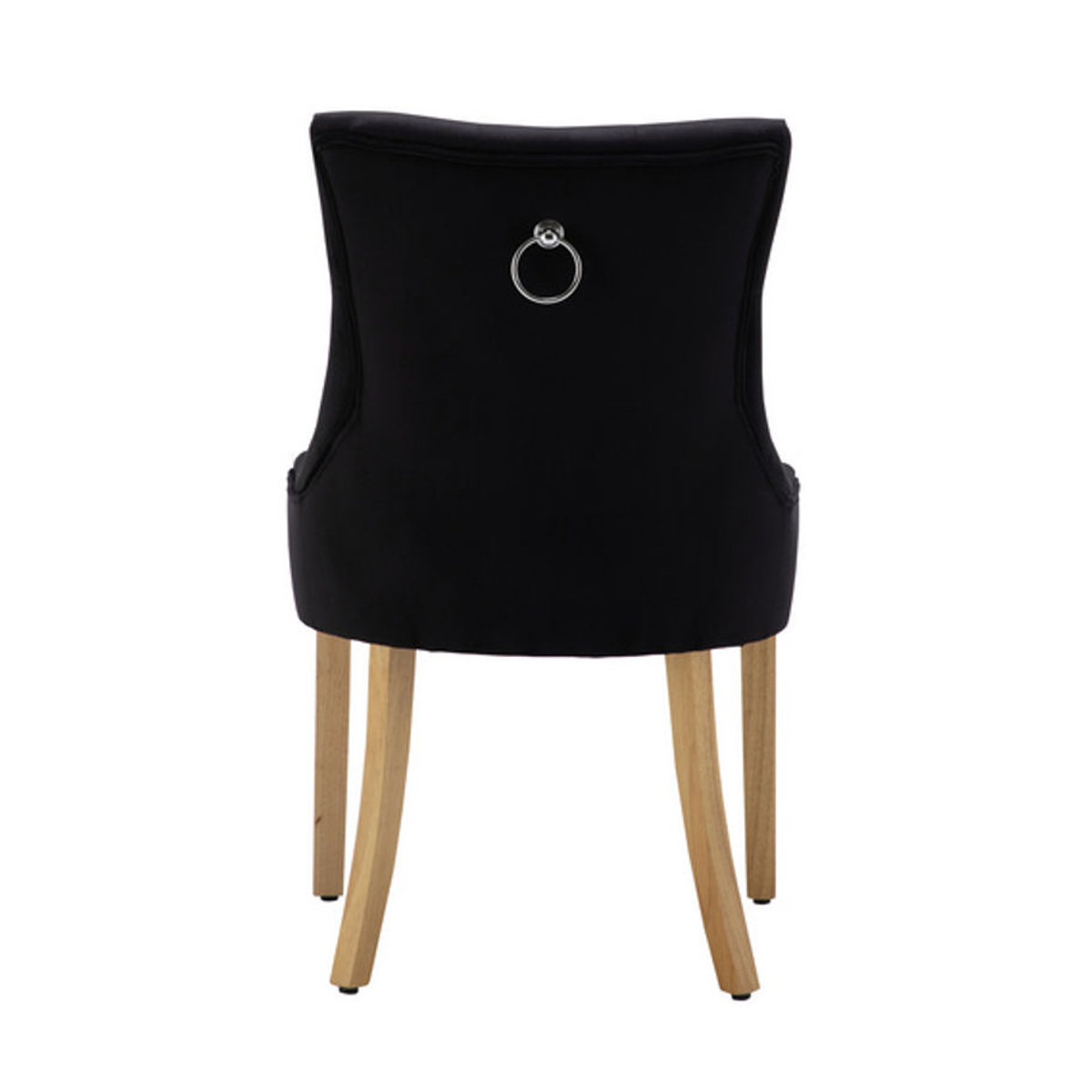 SIT Polsterstuhl aus Samt und Holz in Schwarz und Natur, B: 56 cm, H: 91 cm - Bild 3
