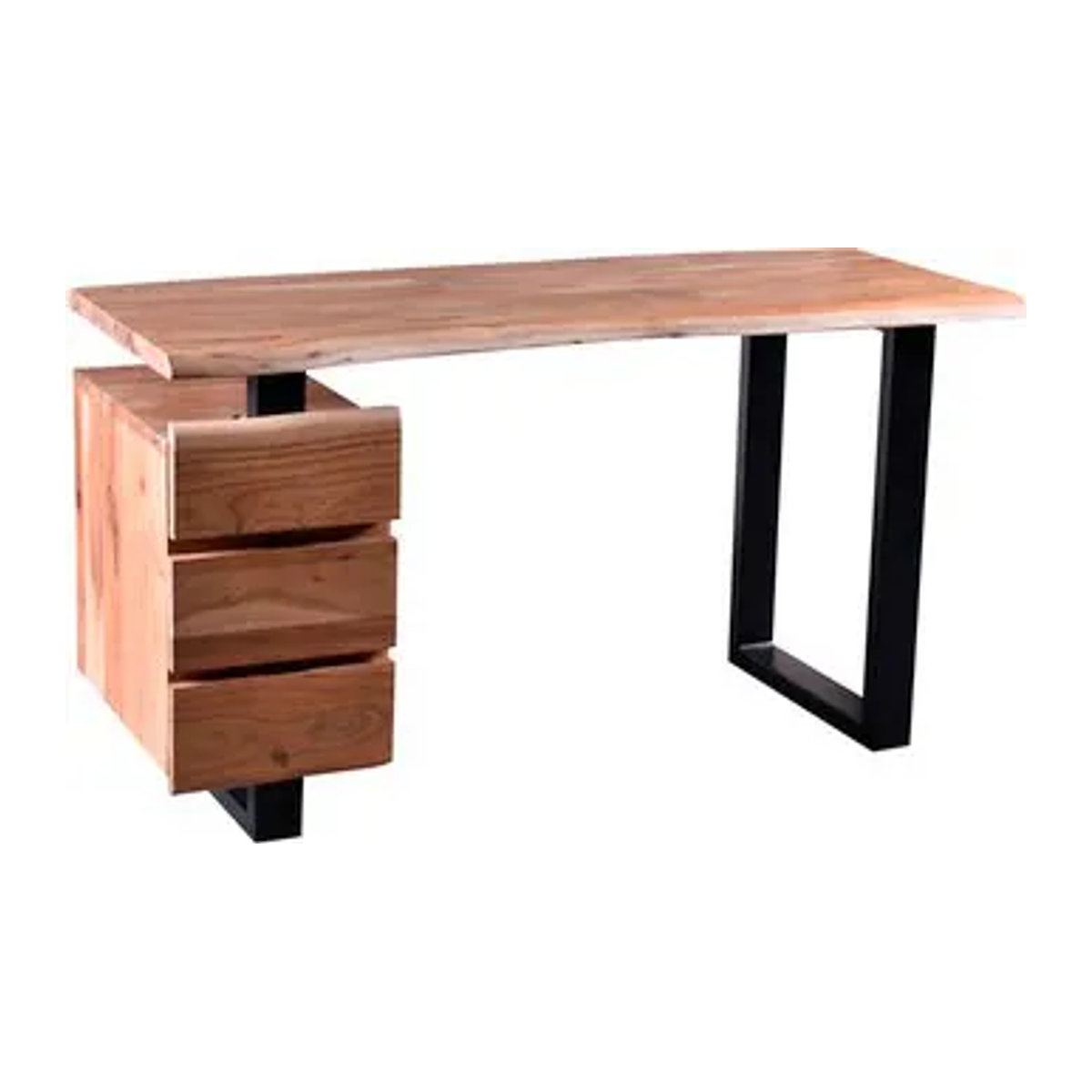 SIT Schreibtisch ALBERA im Industrial Design aus Akazie und Metall, Farbe: Beige, B/H/T: 147 x 80 x 62 cm - Bild 1