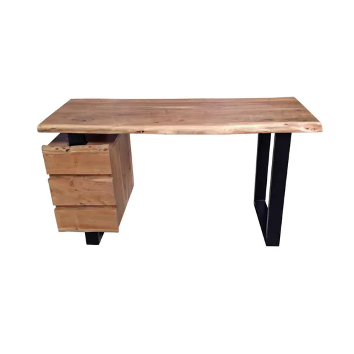 SIT Schreibtisch ALBERA im Industrial Design aus Akazie und Metall, Farbe: Beige, B/H/T: 147 x 80 x 62 cm - Bild 2