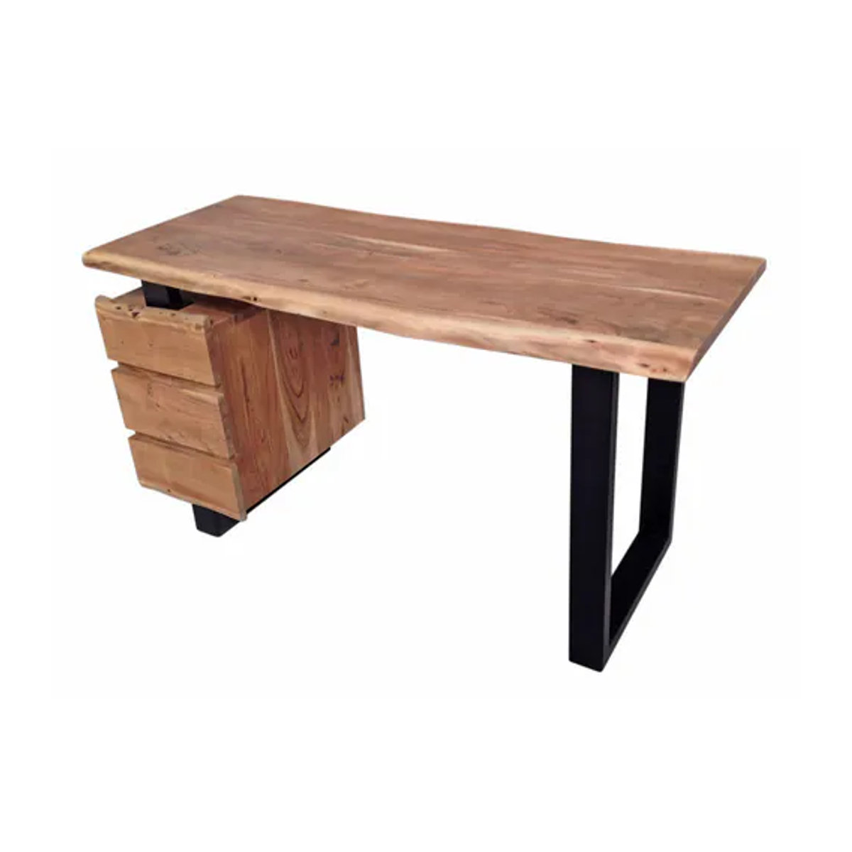 SIT Schreibtisch ALBERA im Industrial Design aus Akazie und Metall, Farbe: Beige, B/H/T: 147 x 80 x 62 cm - Bild 4