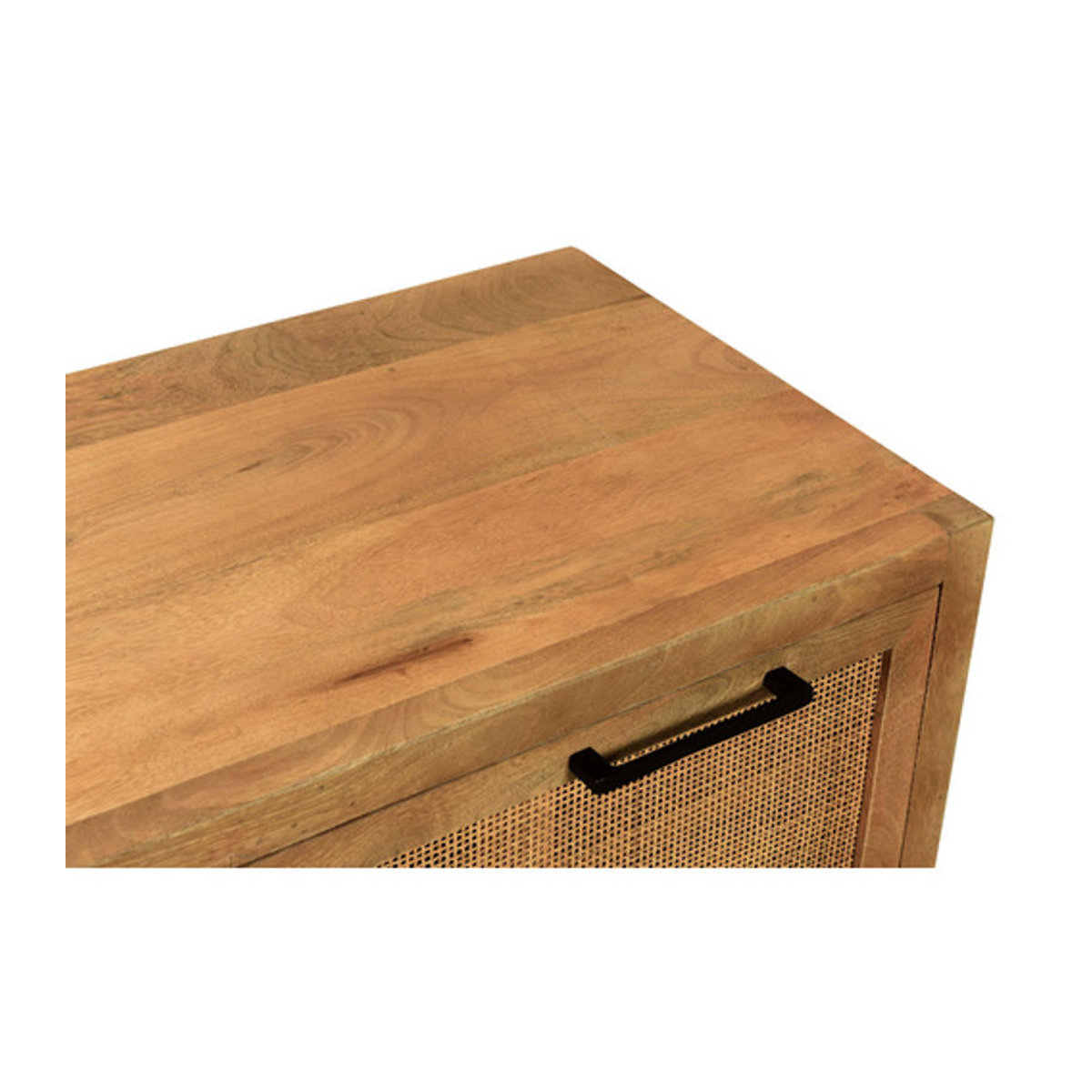 SIT Schuhschrank CANE in Braun aus Mangoholz, Rattan und Metall, 1-türig, B: 84,5 cm, H: 48 cm, T: 40 cm - Bild 2
