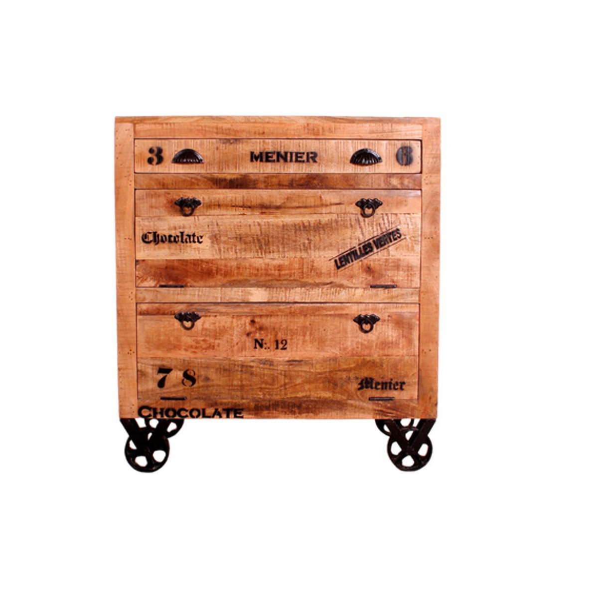 SIT Schuhschrank RUSTIC aus Mangoholz und Metall in Braun und Schwarz im Industrial Design mit 2 Drehtüren, B/T/H: 85 x 40 x 90 cm - Bild 1