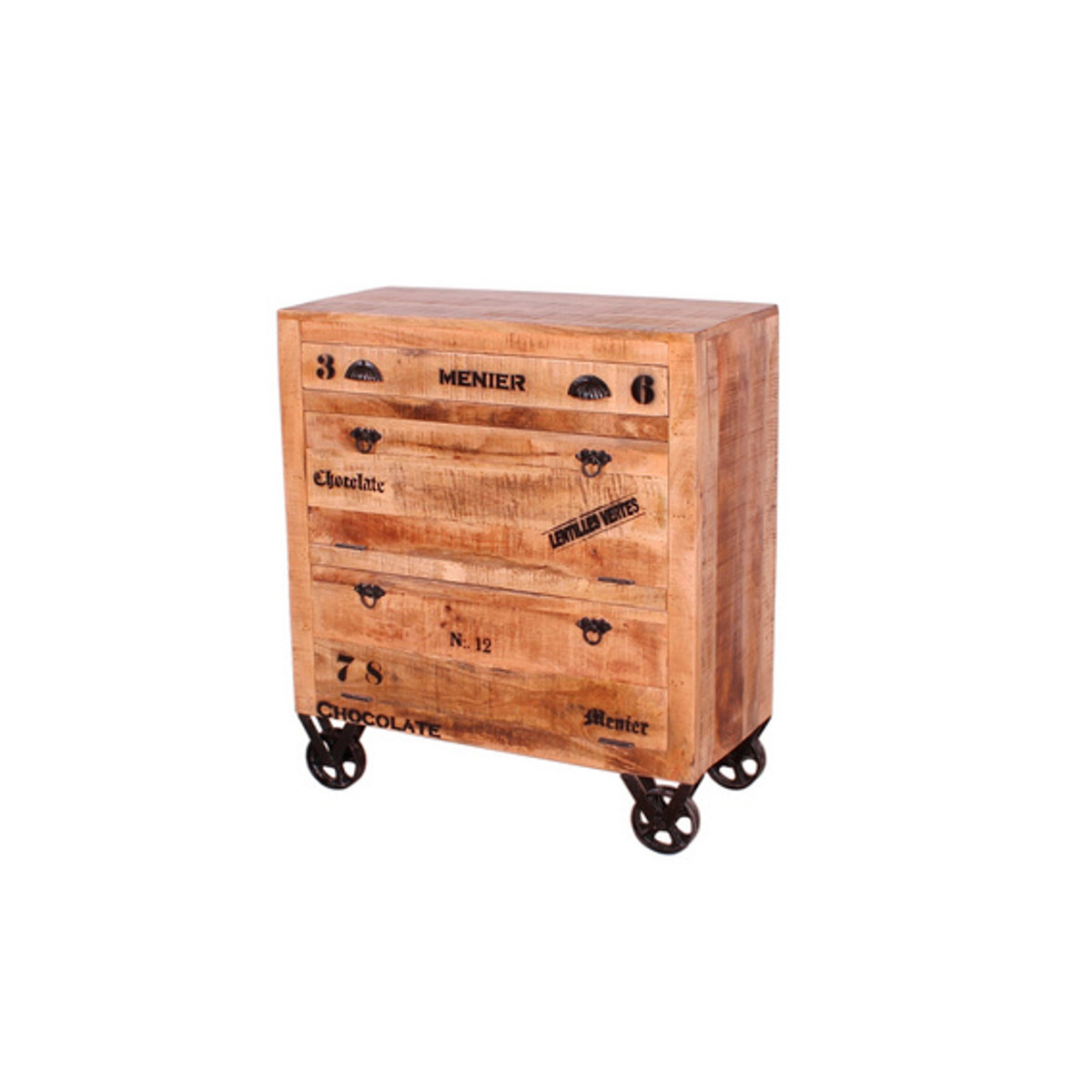 SIT Schuhschrank RUSTIC aus Mangoholz und Metall in Braun und Schwarz im Industrial Design mit 2 Drehtüren, B/T/H: 85 x 40 x 90 cm - Bild 2