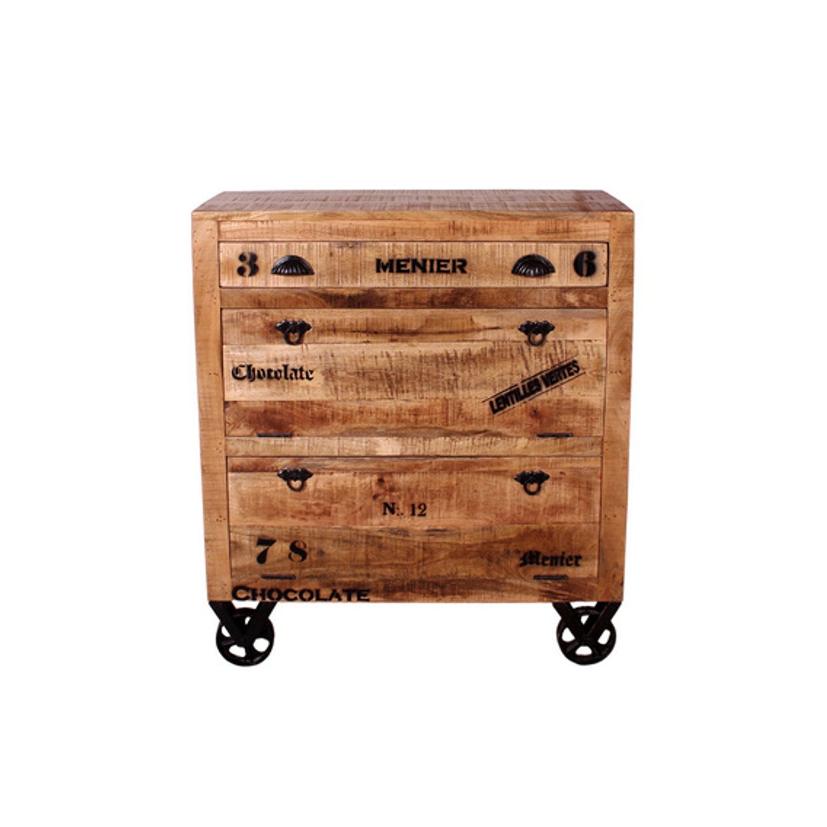 SIT Schuhschrank RUSTIC aus Mangoholz und Metall in Braun und Schwarz im Industrial Design mit 2 Drehtüren, B/T/H: 85 x 40 x 90 cm - Bild 3