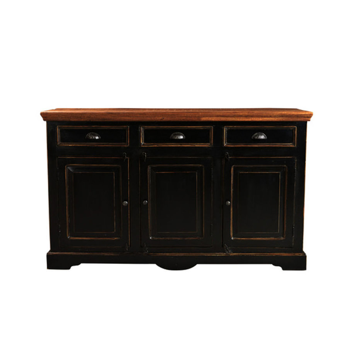SIT Sideboard CORSICA in Schwarz/Honig aus Mangoholz und MDF im Landhausstil, B/H/T: 150 x 67 x 90 cm - Bild 3