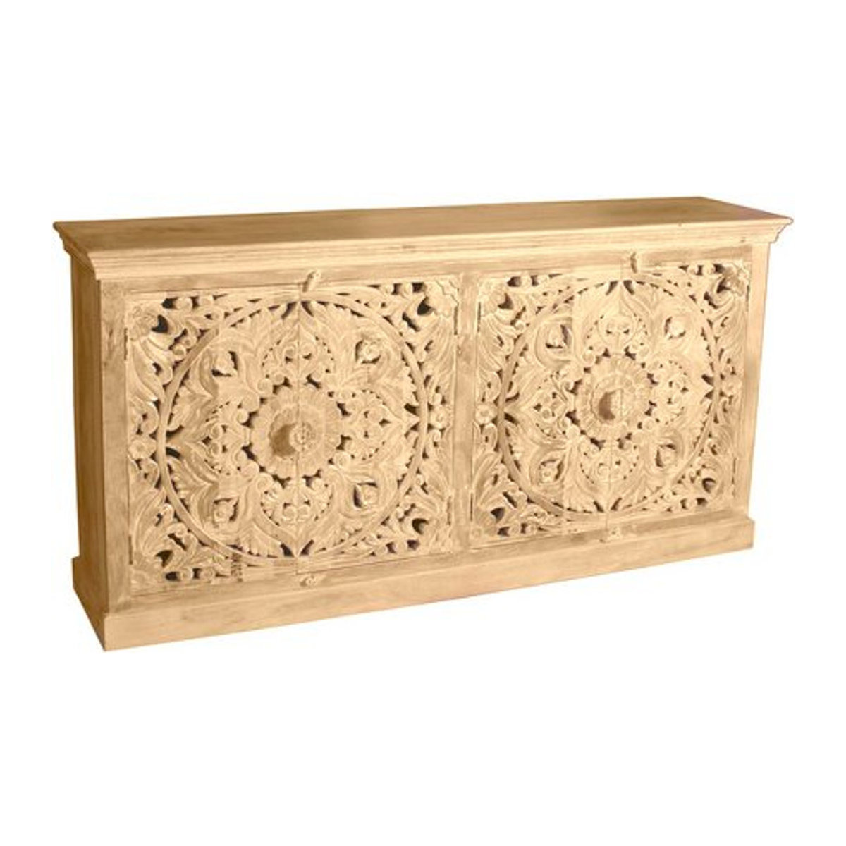 SIT Sideboard LAKADEE aus Mangoholz in Natur und Beige, Bohemian Stil, B: 180 cm, H: 90 cm, T: 65 cm - Bild 1
