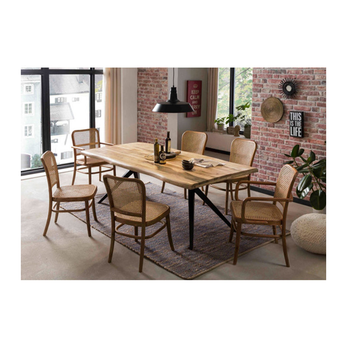 SIT Tisch TABLES & CO im Industrial Design aus Holz und Metall, Farbe: Braun, H x T: 78 x 100 cm - Bild 4