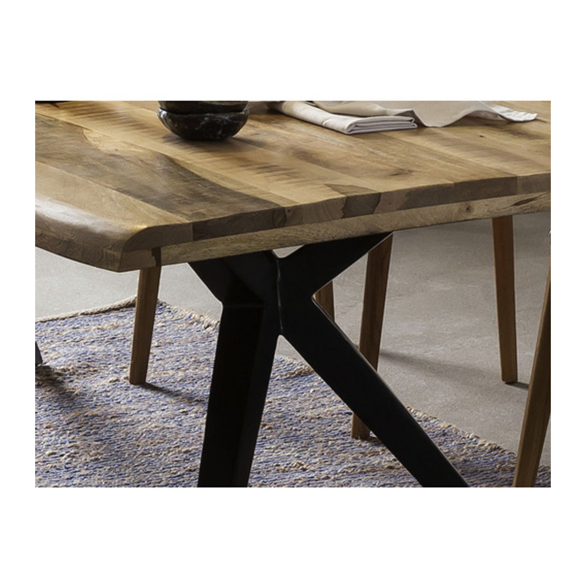 SIT Tisch TABLES & CO in Holz und Metall, Modern Industrial Design, Braun, H x T: 78 x 100 cm - Bild 1