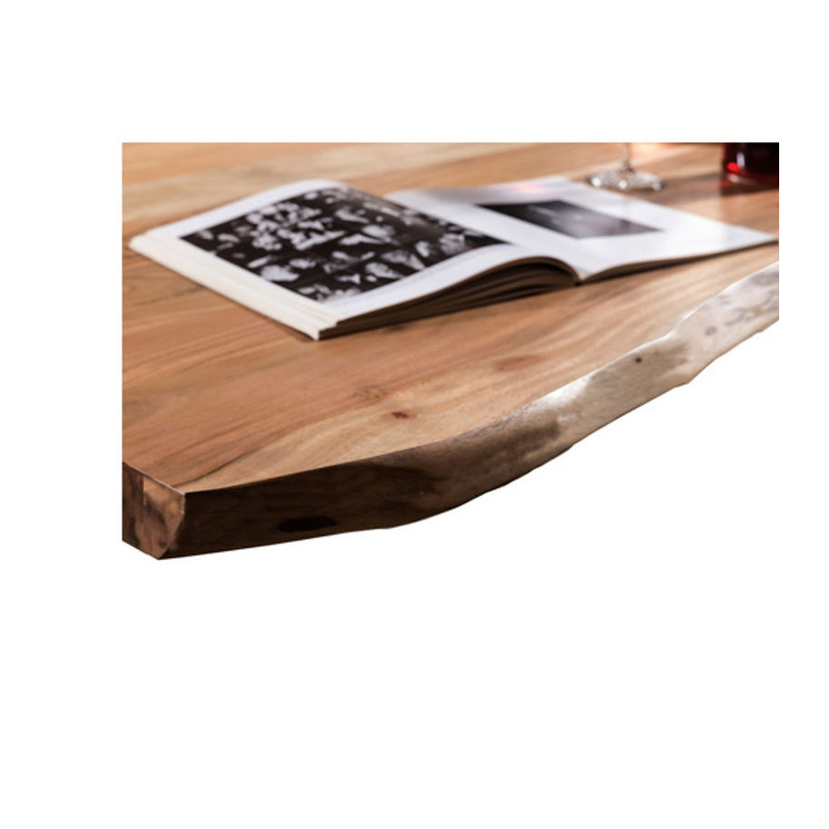 SIT Tisch TABLES & CO in Industrial Design aus Akazie Holz und Metall, Braun, H x T: 80,5 x 100 cm - Bild 1