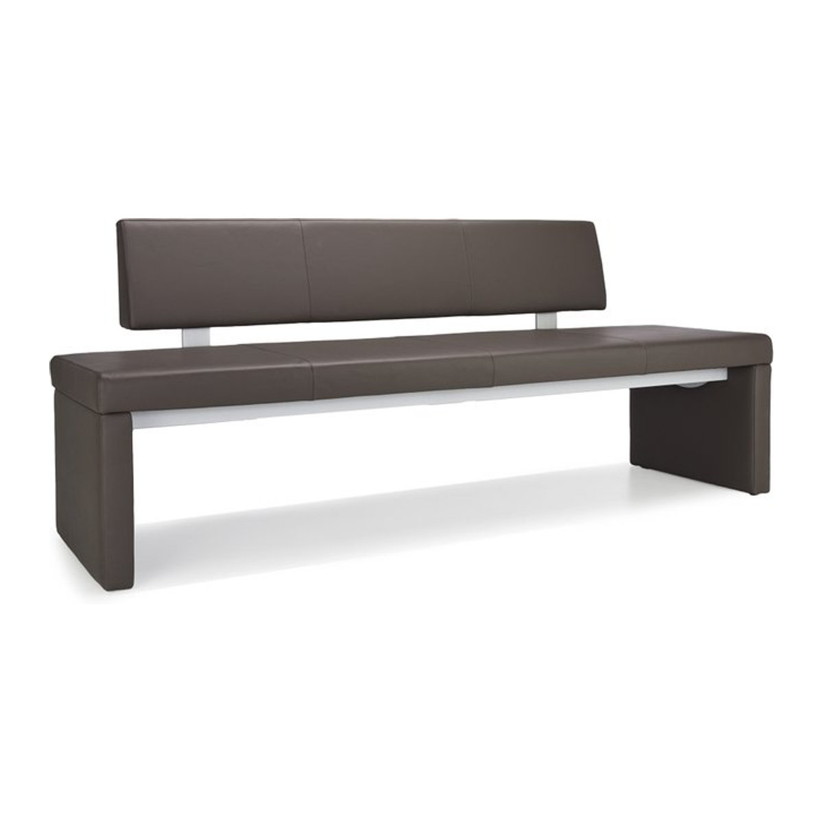 Sitzbank Rolf Benz 620 aus Echtleder in Graubraun mit Chromgestell - Bild 1