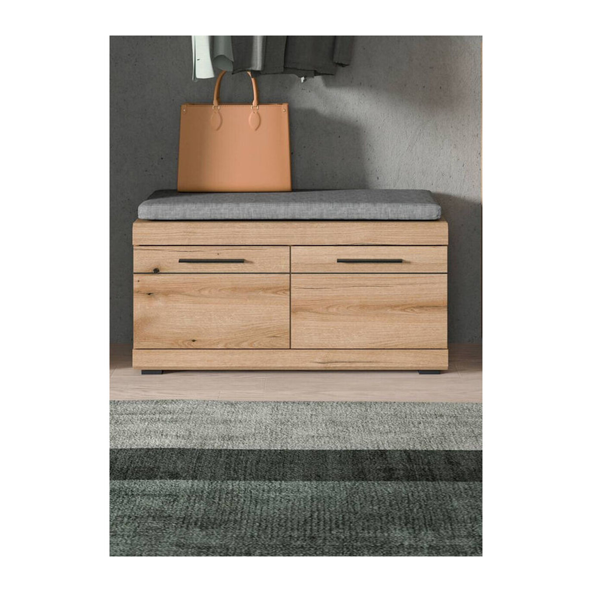 Sitzbank SCOUT Evoke von xonox.home in Eiche Natur Braun mit Stoffbezug B/H/T: 90 x 44 x 40 cm - Bild 4
