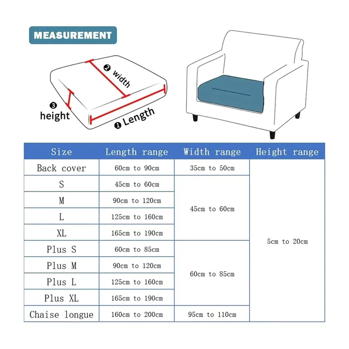 Sitzbezug für Sofa aus Seide und Spandex in Blau zum Schutz deiner Couch - Bild 2