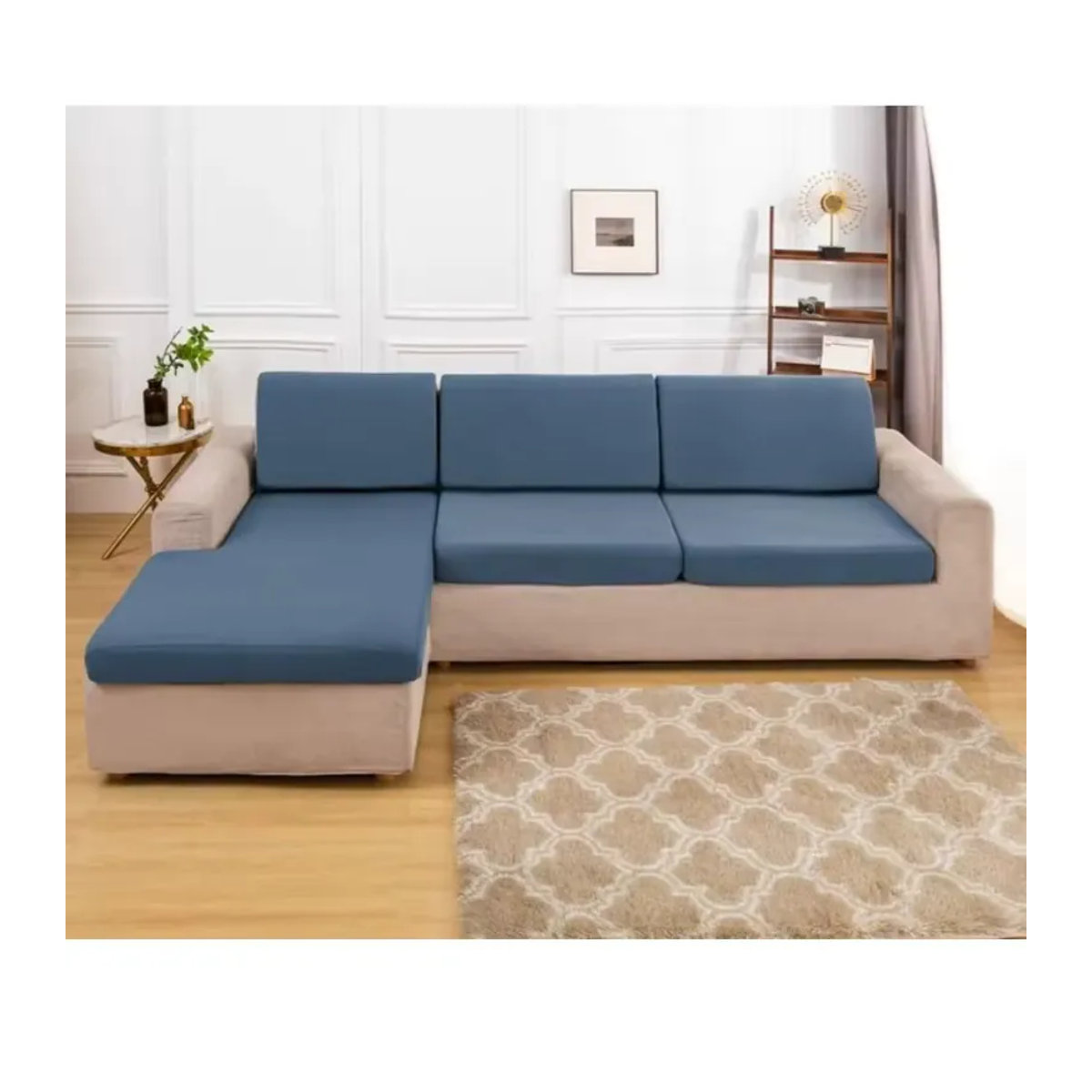 Sitzbezug für Sofa aus Seide und Spandex in Blau zum Schutz deiner Couch - Bild 4