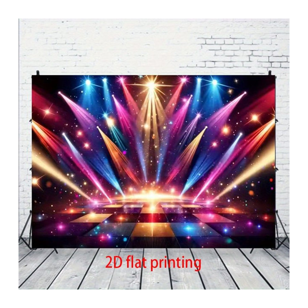 sjs 2D-Banner mit Disco-Bühnenmuster und abstraktem Design in Mehrfarbig für Tanzparty-Dekorationen - Bild 1