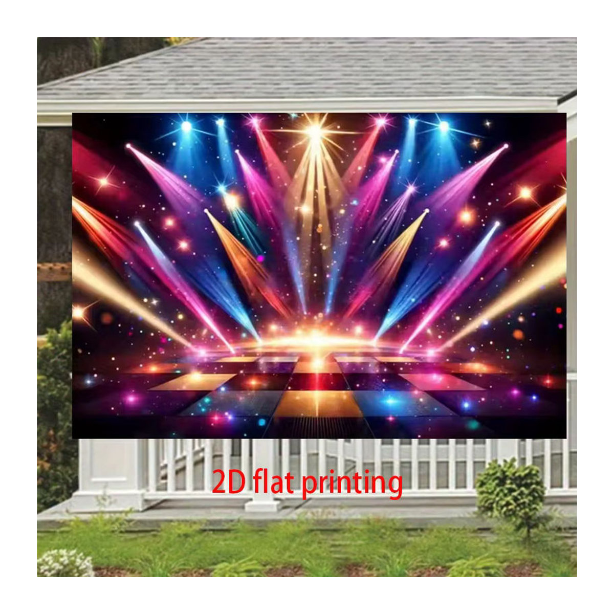 sjs 2D-Banner mit Disco-Bühnenmuster und abstraktem Design in Mehrfarbig für Tanzparty-Dekorationen - Bild 2