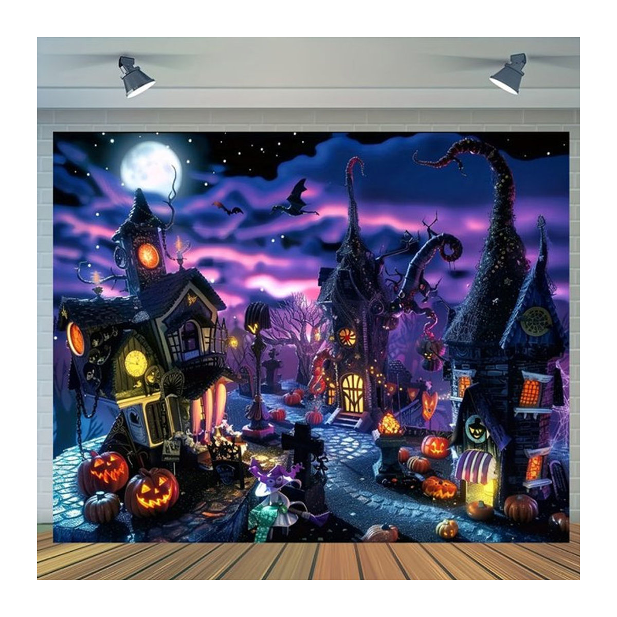 Sjs Halloween Hintergrundtuch als 2D-Banner Dekoration, mehrfarbig, Textil, rechteckig - Bild 1