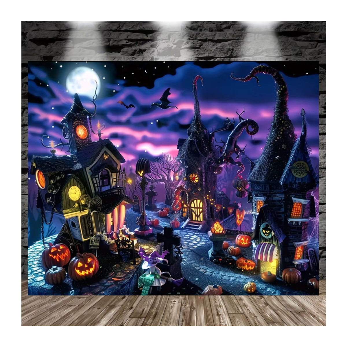 Sjs Halloween Hintergrundtuch als 2D-Banner Dekoration, mehrfarbig, Textil, rechteckig - Bild 2