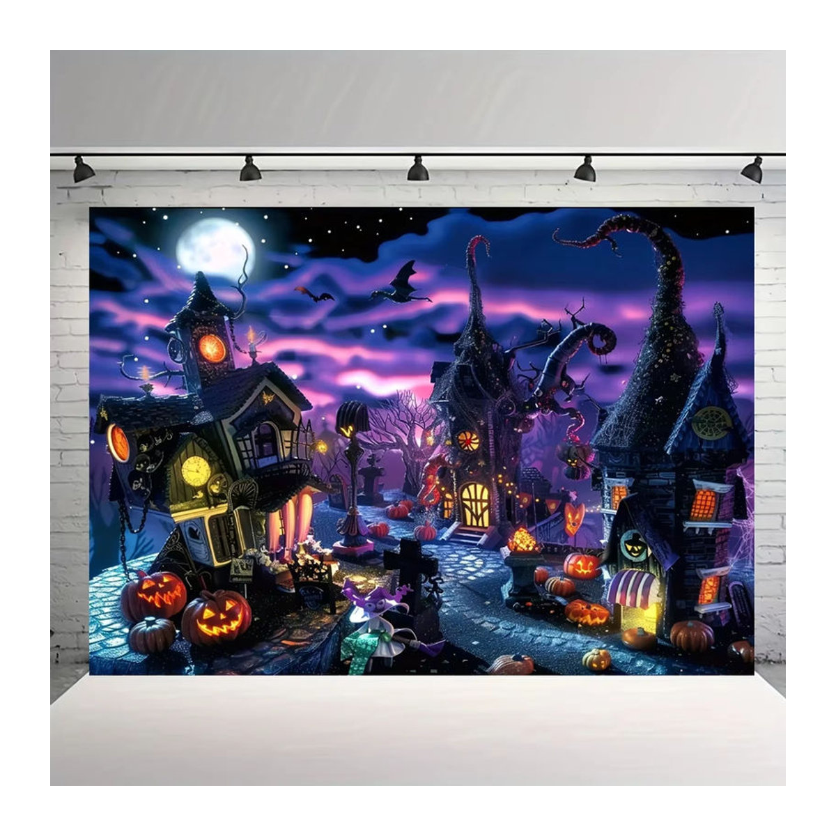 Sjs Halloween Hintergrundtuch als 2D-Banner Dekoration, mehrfarbig, Textil, rechteckig - Bild 3