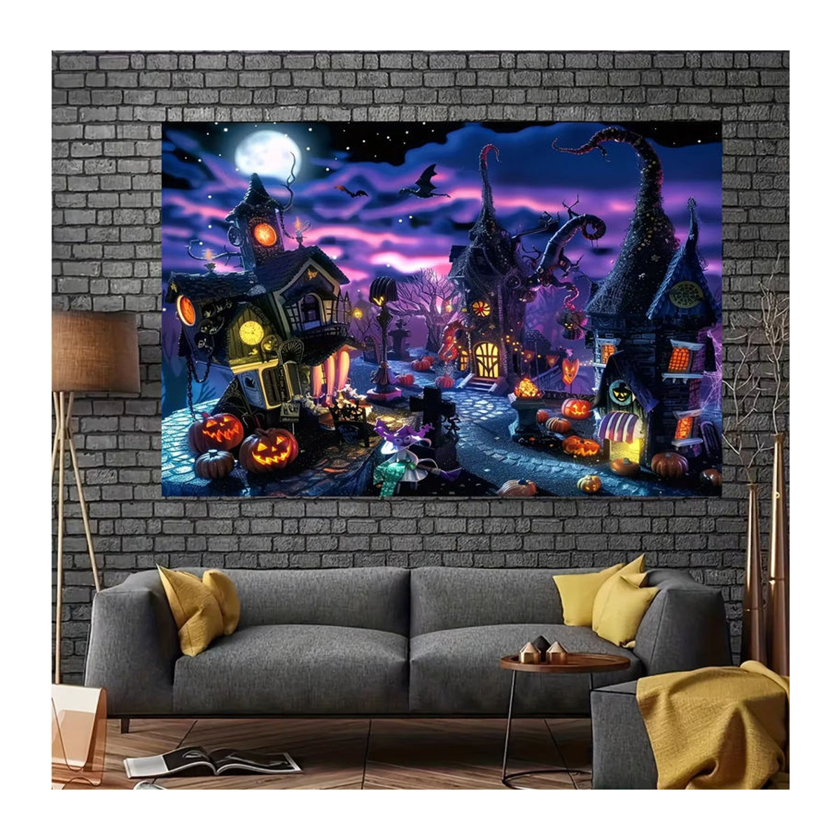 Sjs Halloween Hintergrundtuch als 2D-Banner Dekoration, mehrfarbig, Textil, rechteckig - Bild 4