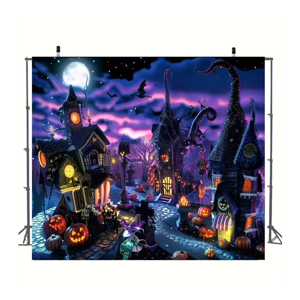 Sjs Halloween Hintergrundtuch als 2D-Banner Dekoration, mehrfarbig, Textil, rechteckig - Bild 5