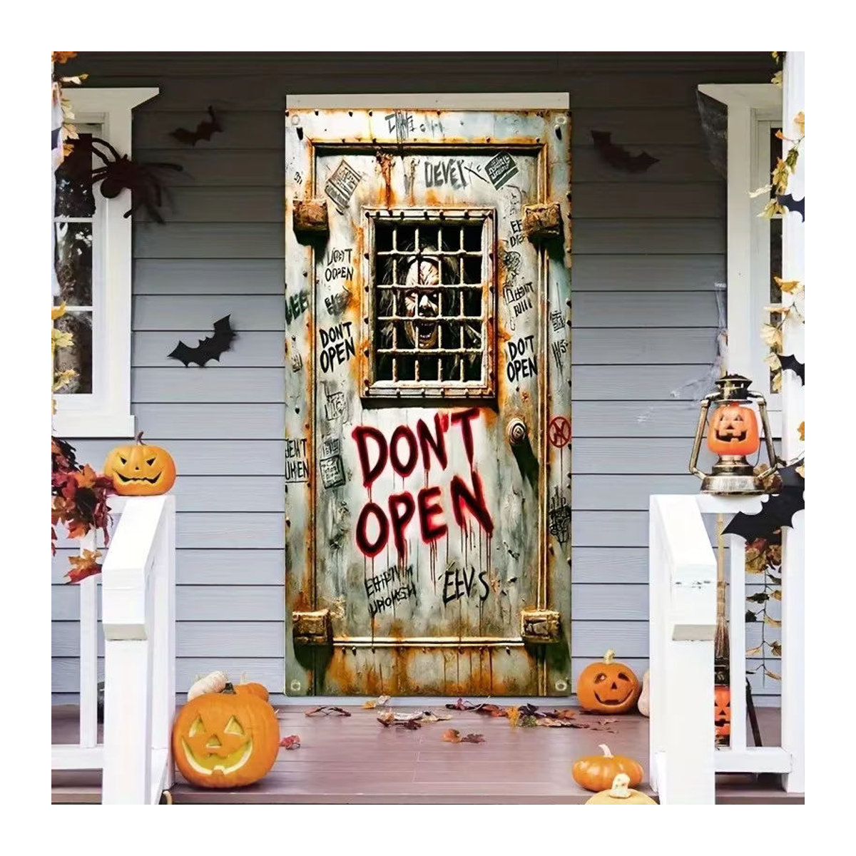 Sjs Halloween Stoffbanner mit Zombie-Motiv Do Not Open the Door, mehrfarbig, B/H: 180 x 90 cm - Bild 3