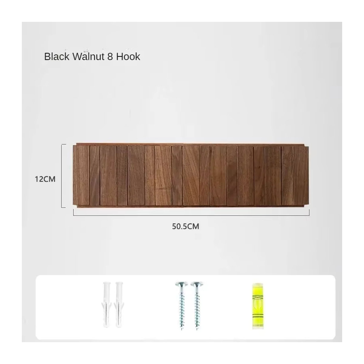 Skandinavische Wandgarderobe aus Holz in Walnuss Braun mit Kleiderhaken und Regalfächern - Bild 7