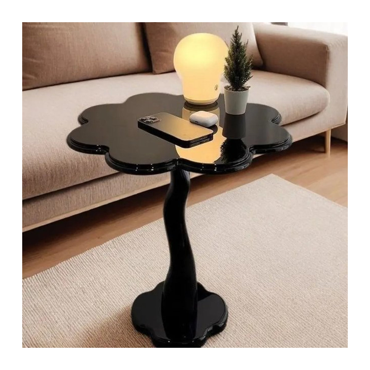 Skandinavischer Beistelltisch in modernem Design aus Kunststoff, erhältlich in Weiß oder Schwarz - Bild 1