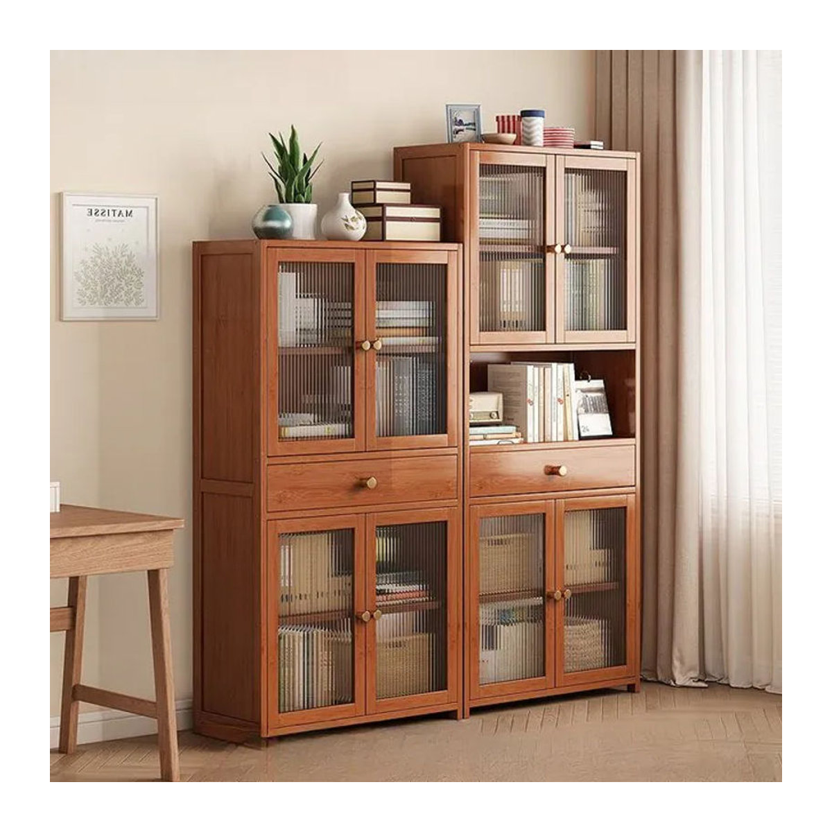 Skandinavischer Teeschrank und Beistellschrank in Braun - Bild 1