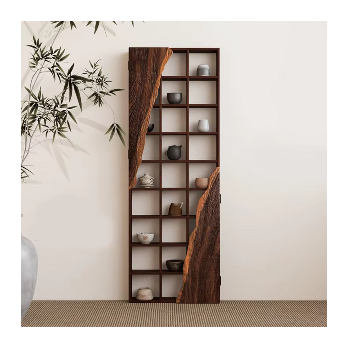 Skandinavisches Eckregal aus Holz in Braun für die Wandmontage - Bild 4